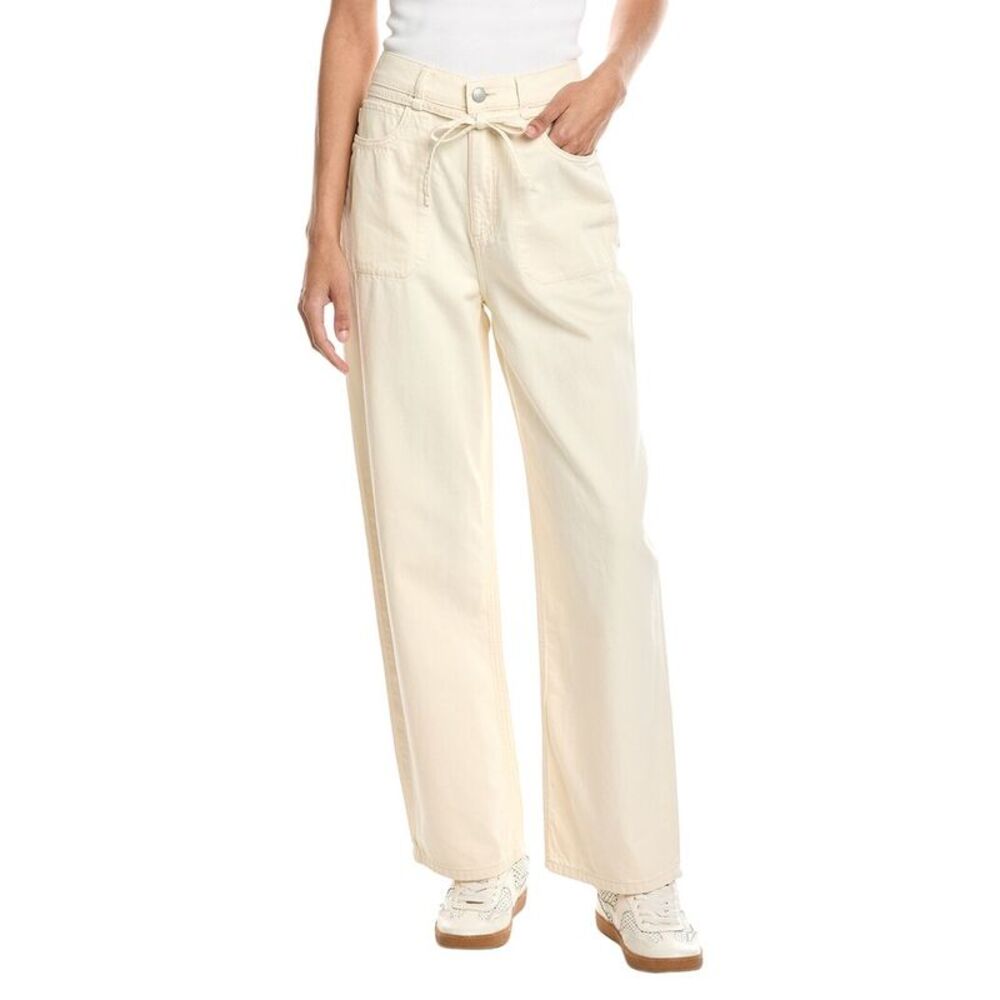 Dl1961 Womens Casie Crema Linen-Blend Relaxed Wide Leg Jean, White